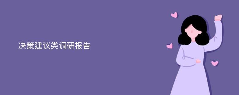 决策建议类调研报告