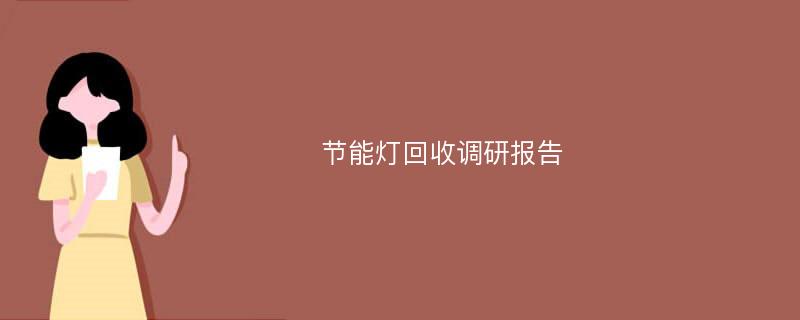 节能灯回收调研报告