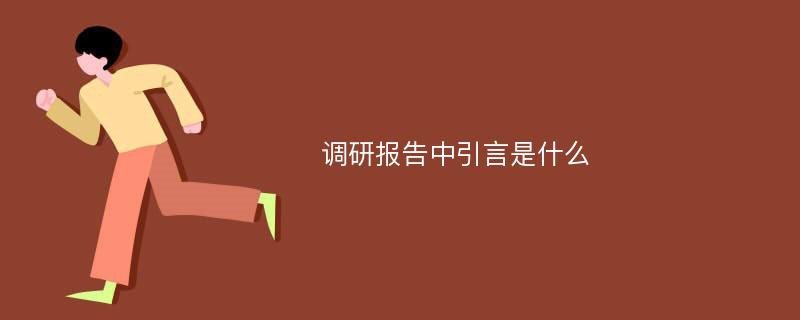 调研报告中引言是什么