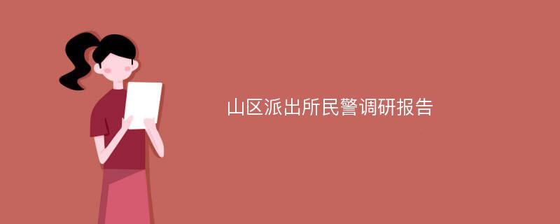 山区派出所民警调研报告