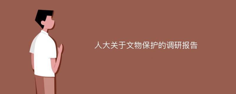 人大关于文物保护的调研报告