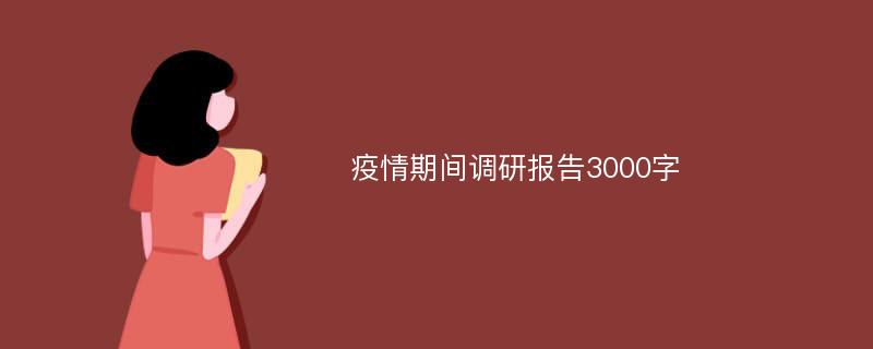 疫情期间调研报告3000字